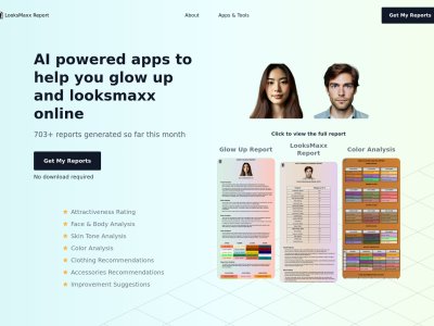 LooksMaxx AI - AI powered apps to help you glow up and looksmaxx online