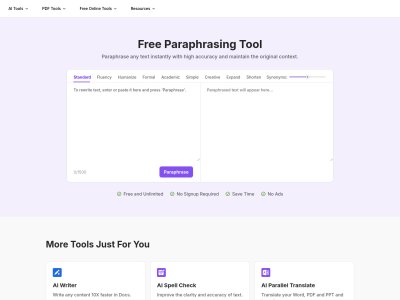 Free Paraphrasing Tool-Toolsmart