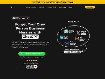 200+ ChatGPT Mega-Prompts for Solopreneurs