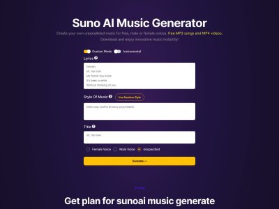 Suno AI Music Generator AI