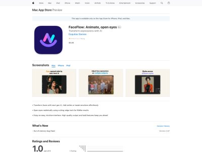 FaceFlow: Animate, open eyes