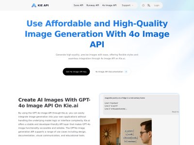 Kie.ai: Affordable and Reliable 4o Image API(The latest released)