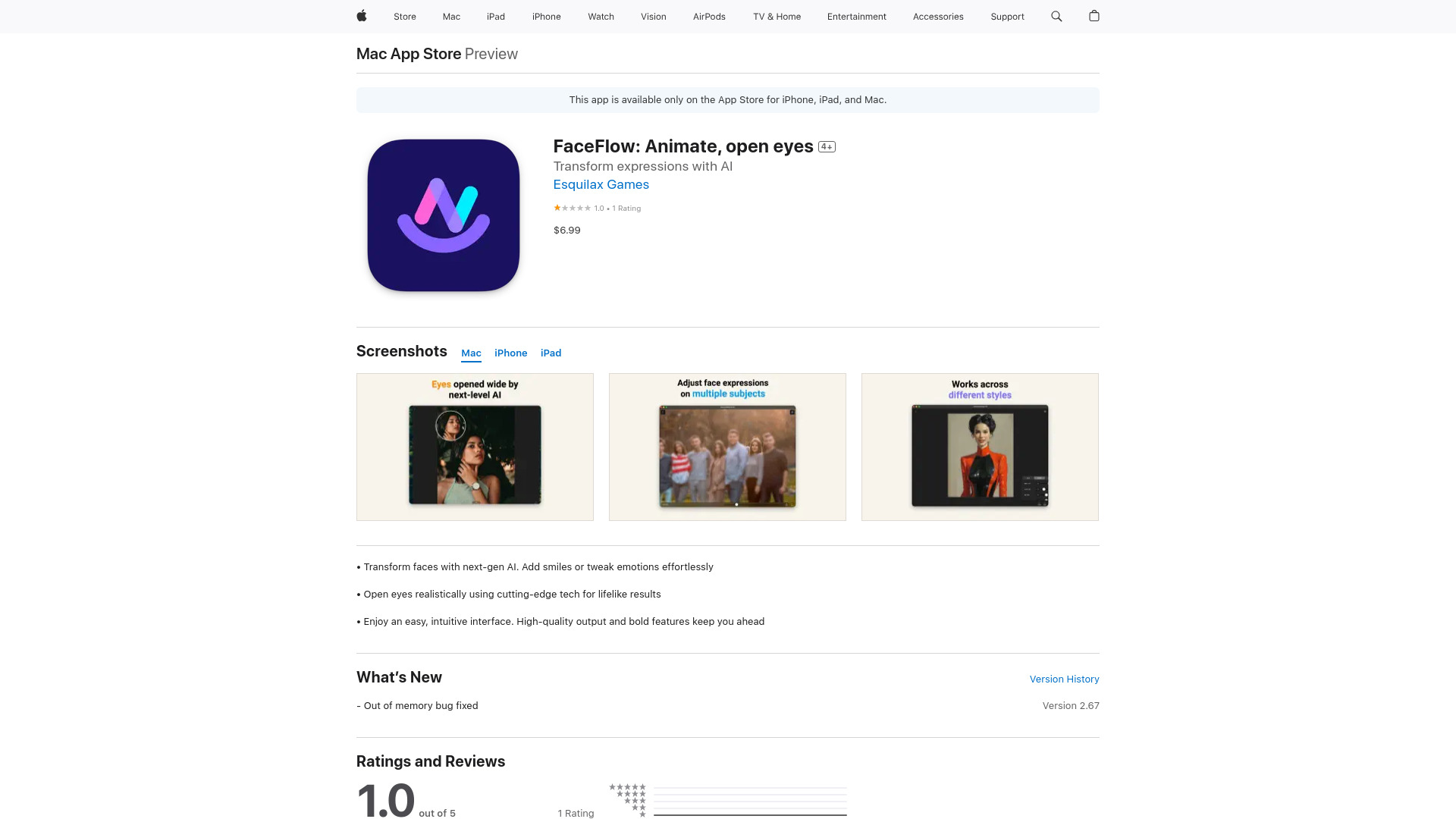 FaceFlow: Animate, open eyes