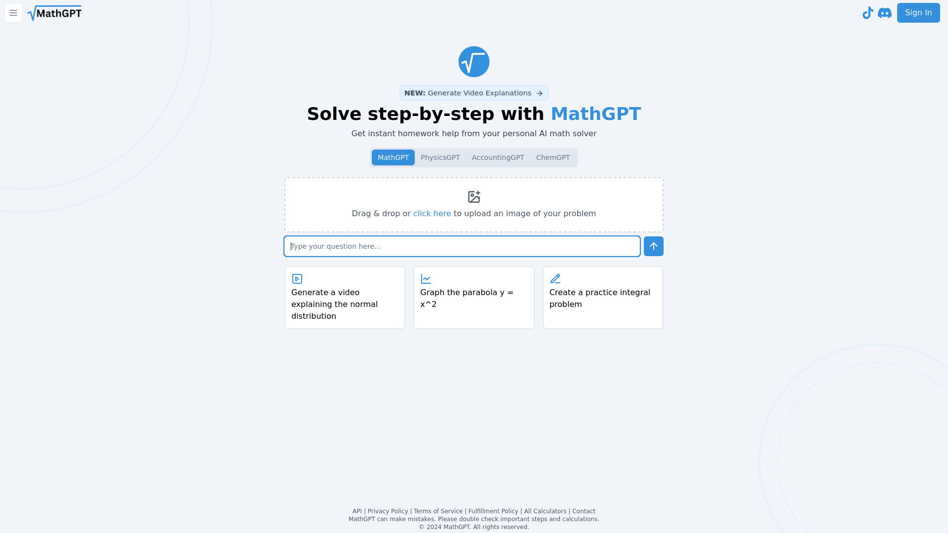 MathGPT - AI Math Solver & Animator