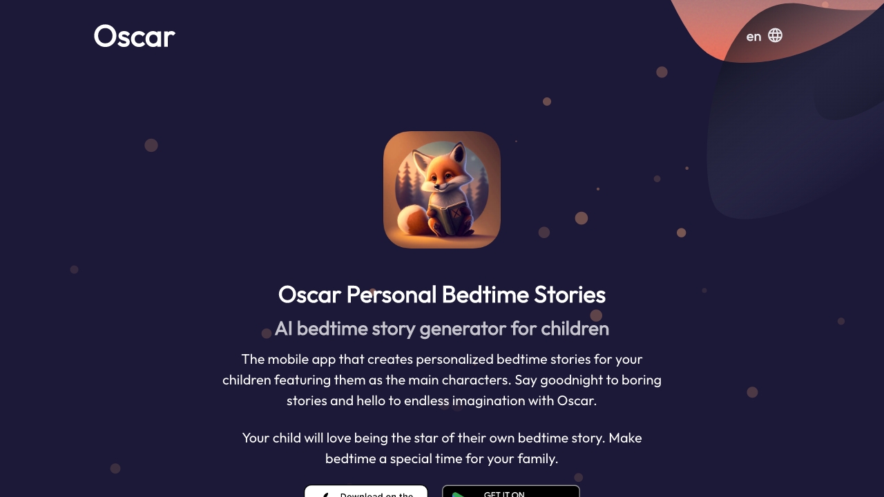 Oscar - bedtime story generator